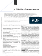 Position Paper On Critical Care Pharmacy Services: 2020 Update