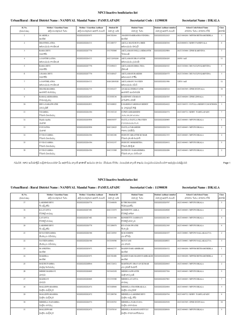 Npci Status List 11390838 PDF