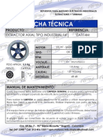 Ficha Técnica Extractor Industrial 14 110v