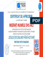 CERTIFICAT EDUCATIE ONLINE 2022