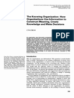 The Knowing Organization: How Organizations Use Information To Construct Meaning, Create Knowledge and Make Decisions