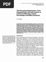 The Knowing Organization: How Organizations Use Information To Construct Meaning, Create Knowledge and Make Decisions