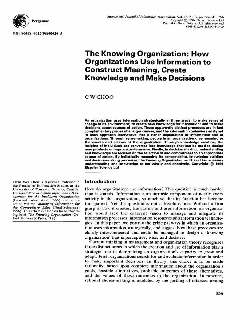 the-knowing-organization-how-organizations-use-information-to
