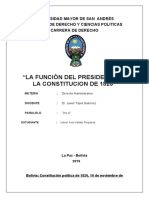 Funcion Del Presidente Del La Republica 1826 PDF