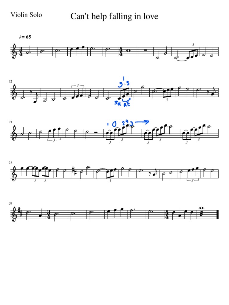 Can't Help Falling in LoveViolin Solo PDF