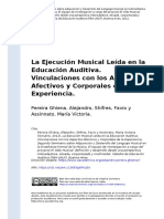 Pereira Ghiena, Alejandro, Shifres, (...) (2012). La Ejecución Musical Leída en la Educación Auditiva. Vinculaciones con los Aspectos (...)