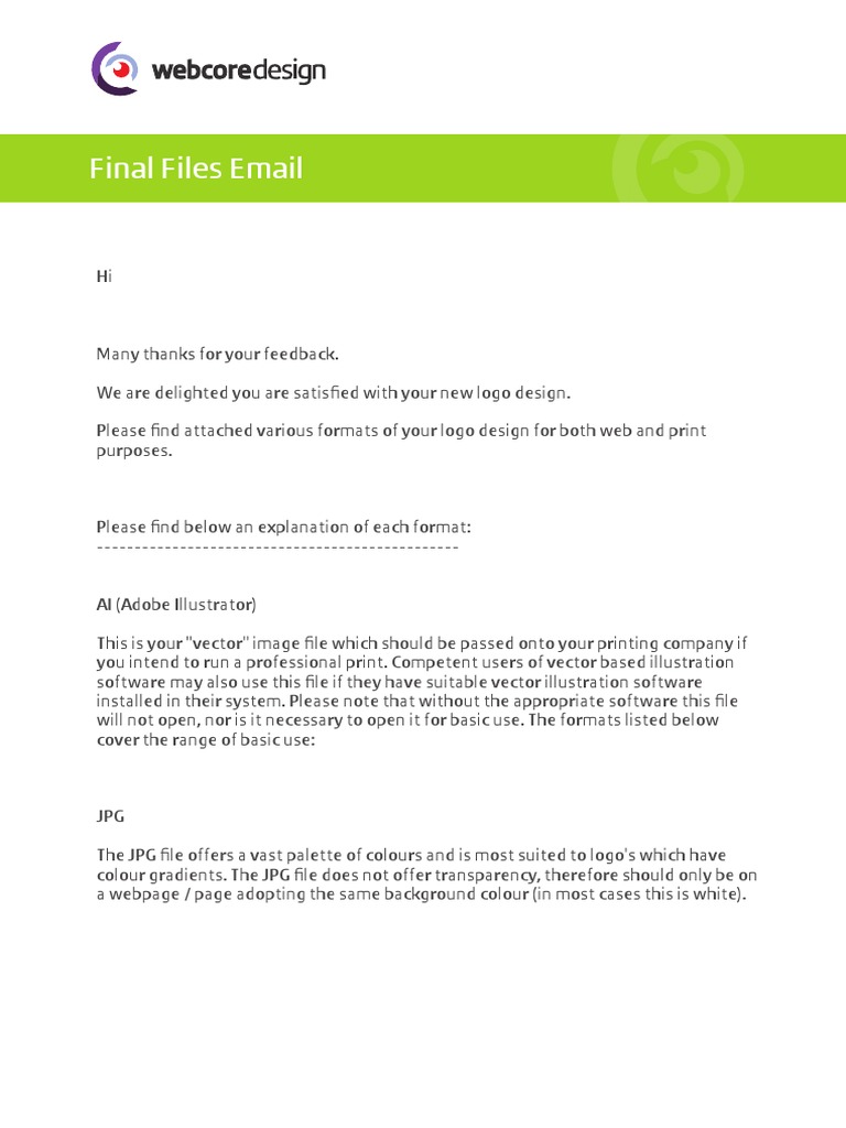 Final Files Email | PDF