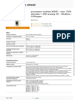 Product Data Sheet: Processor Module M340 - Max 1024 Discrete + 256 Analog I/O - Modbus - Canopen