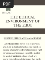 The Ethical Environment of The Firm: Lesson 7