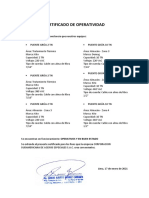 Certificado de Operatividad de Puentes Gruas