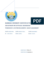 Bahirdar University Institute of Technology: Department of Software Engneering Webdesign and Programming