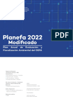 Planefa 2022 Modificado Plan Anual de Evaluación y Fiscalización Ambiental Del OEFA