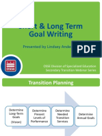 Short and Long Term Goal Writing