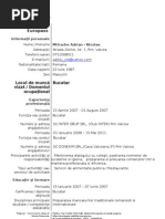 Download Model Cv Curriculum Vitae European Romana by Costi Branch SN58022970 doc pdf