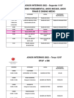 Jogos Internos 2022 - Programação das atividades