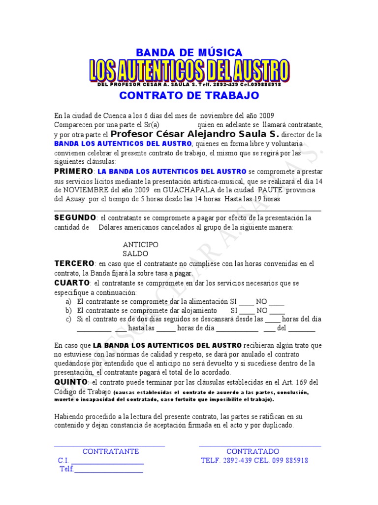 BANDA DE MÚSICA CONTRATOS 2