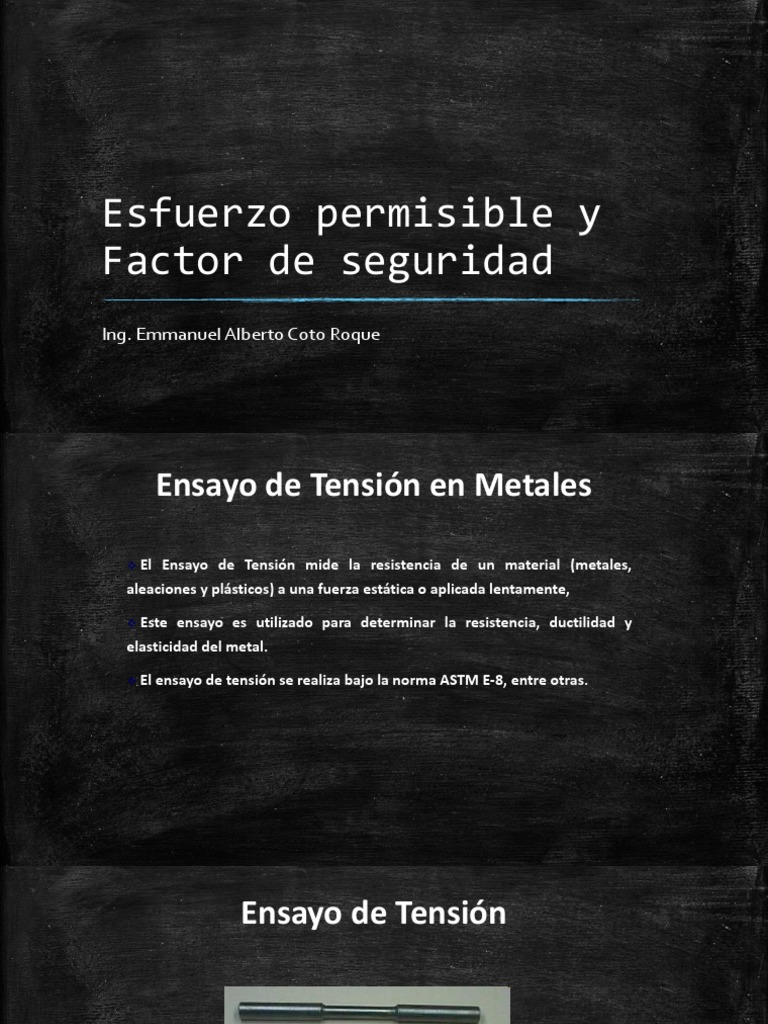 Esfuerzo Permisible y Factor de Seguridad PDF Ingeniero civil
