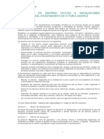 Reglamento de Centros Cívicos E Instalaciones Deportivas Del Ayuntamiento de Vitoria-Gasteiz