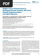 Multiple Sclerosis Detection Based On Biorthogonal Wavelet Transform, RBF Kernel Principal Component Analysis, and Logistic Regression