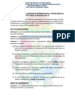 Convocatoria Al Campeonato Interprovincial Departamental de Fútbol Categoría Sub 19