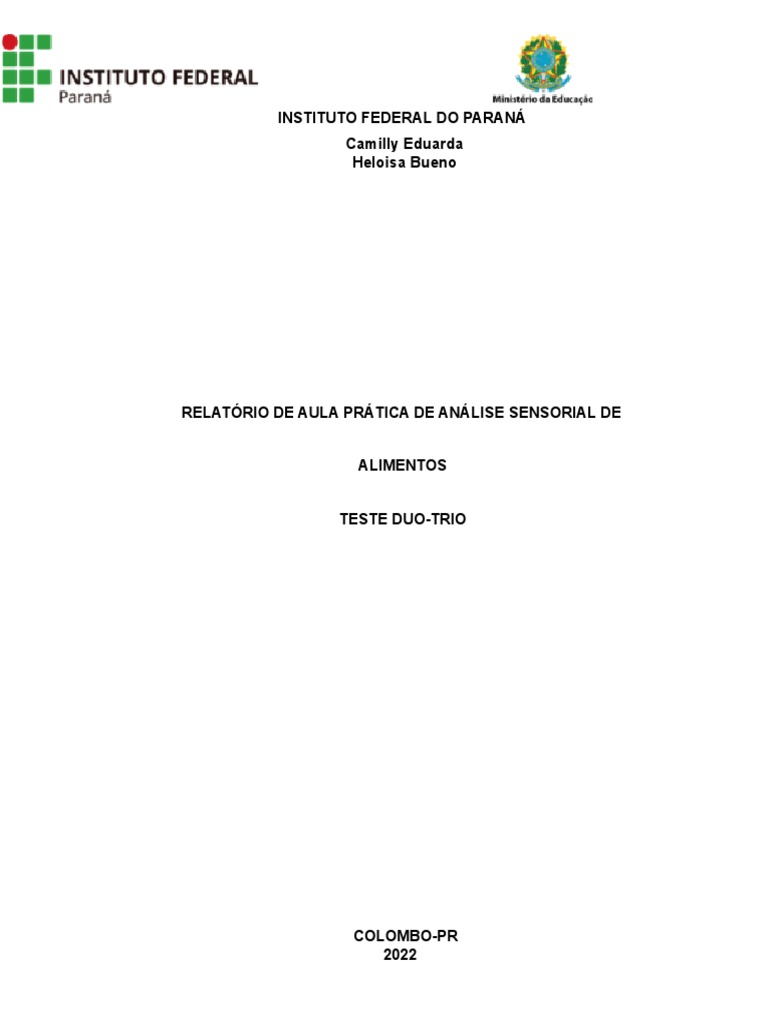 Relatório Teste Duo Trio | PDF | Métodos de Avaliação | Testes