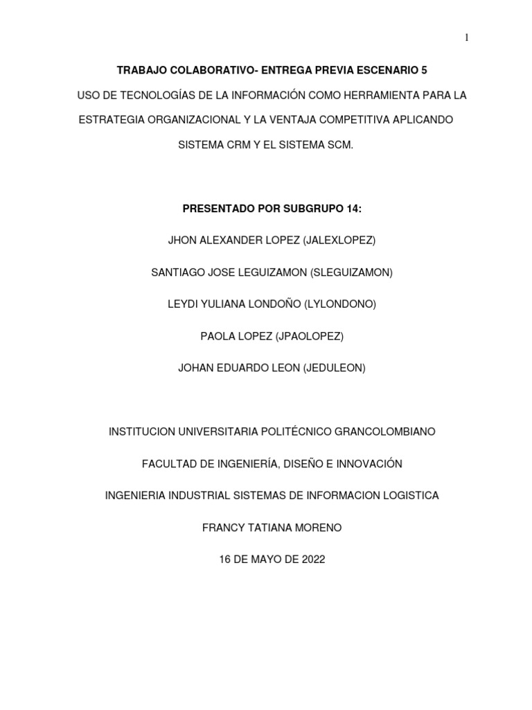 Taller Semana 5 Logistica | PDF | Gestión de la cadena de suministro ...