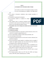 Unit I Methods of Design of Concrete Structures