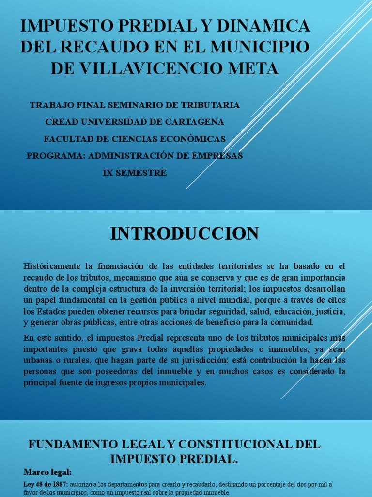 Impuesto Predial y Dinamica Del Recaudo en El | PDF | Impuestos | Gobierno