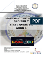 English 7 First Quarter Week 1: Learning Activity Sheets