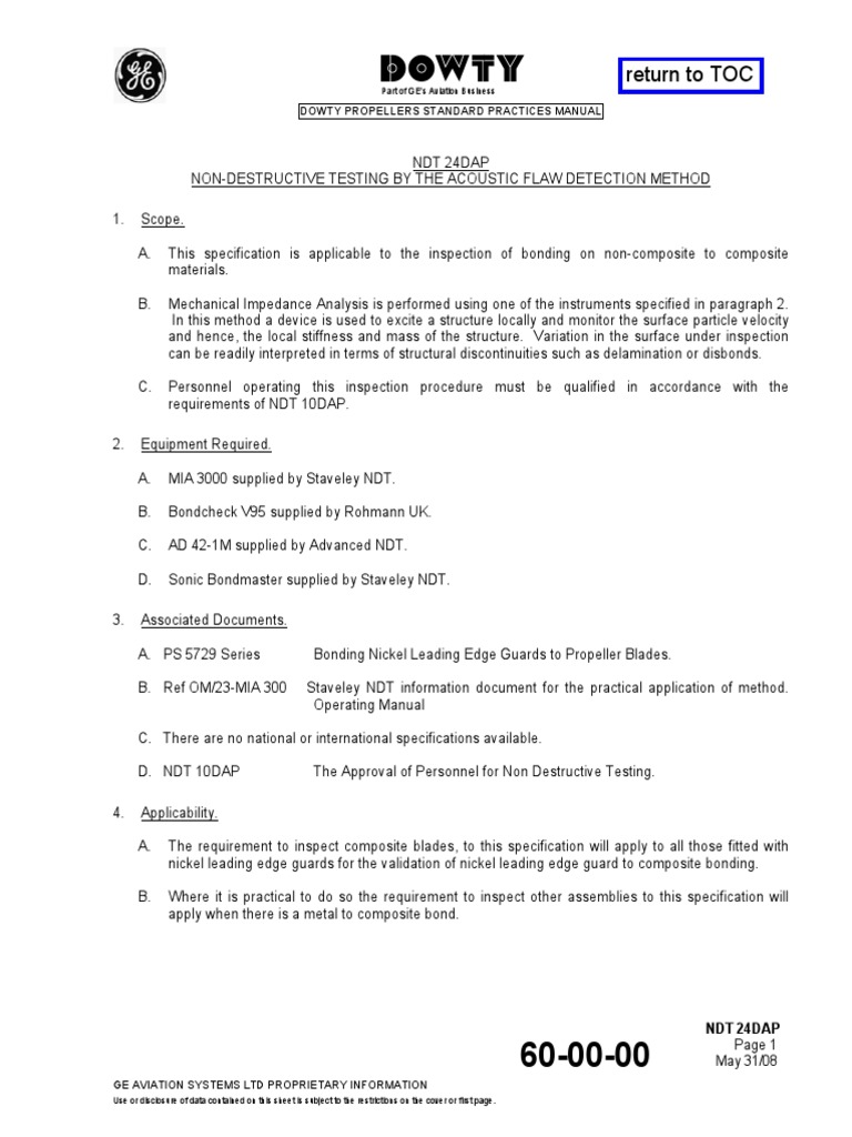 Return To TOC Dowty Propellers Standard Practices Manual Download
