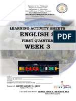 English 8 Week 3: Learning Activity Sheets First Quarter