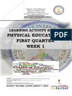 Physical Education 7 First Quarter Week 1: Learning Activity Sheets