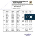 Class Routine For Sem I