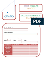 Examen Primer Grado Tercer Trimestre