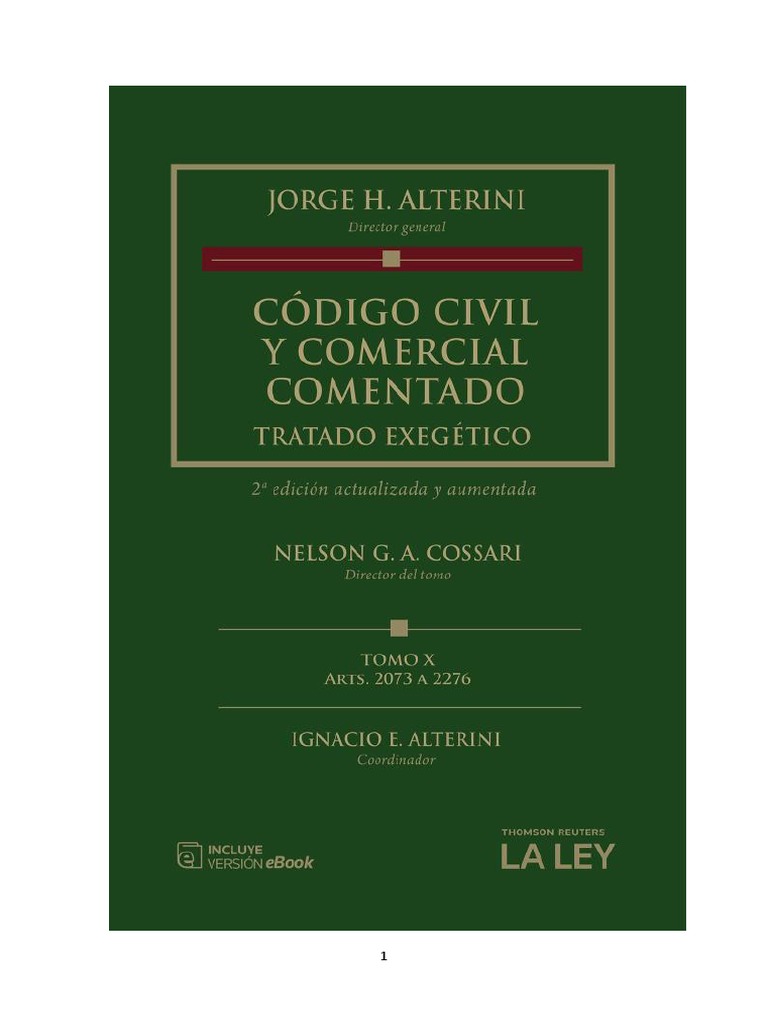 CCyC Tomo 10 - Comentado Alterini | PDF | Propiedad | Federación