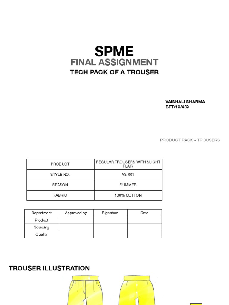 Trouser Tech Pack Overview | PDF | Seam (Sewing) | Trousers