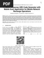 A Quick Response QR Code Generator With Mobile Scan Application For Mobile Network Recharge Operations