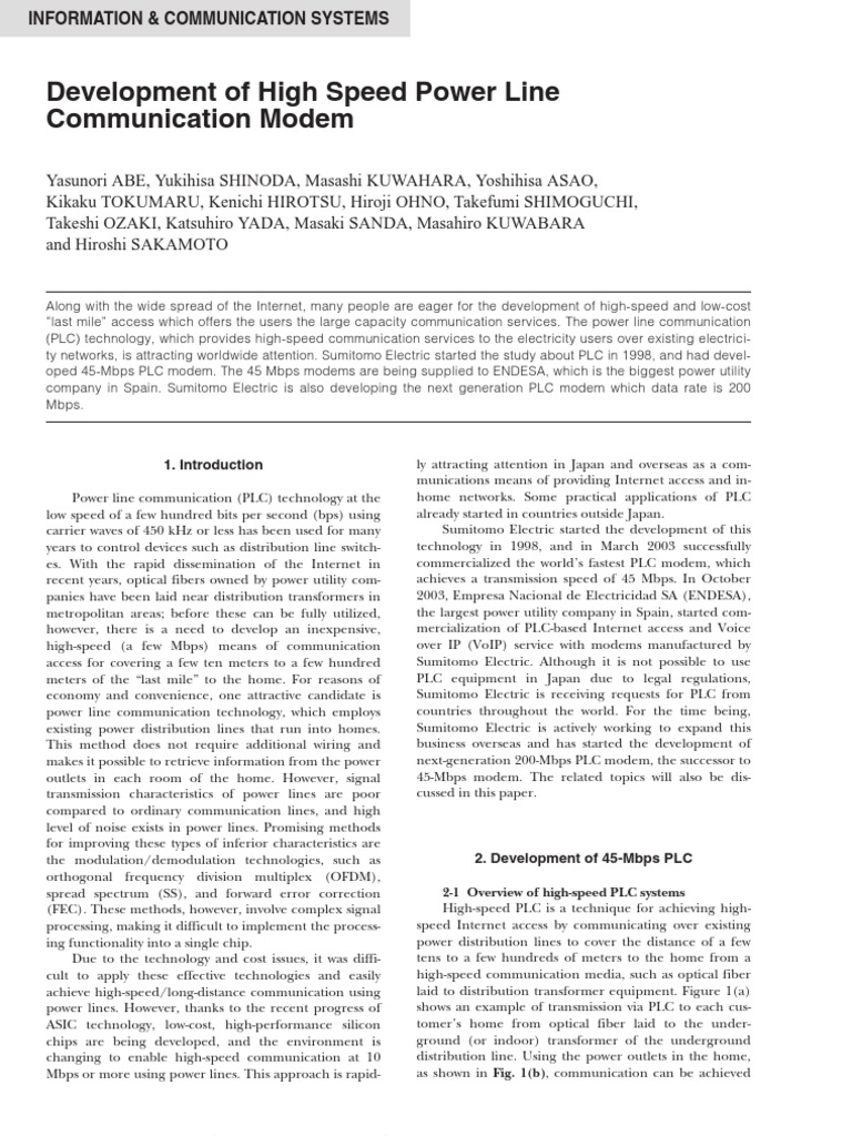 High-Speed Power Line Communication Modem | PDF | Orthogonal Frequency ...
