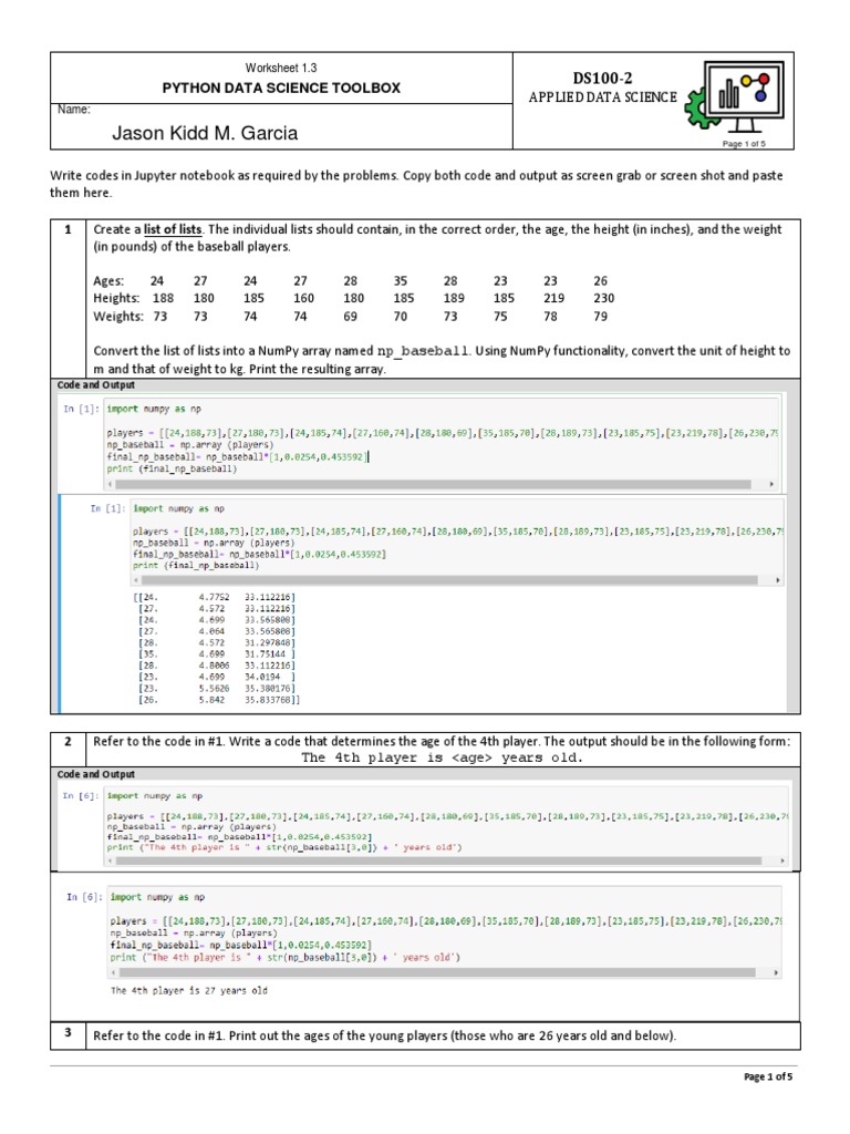 Python Data Science Tasks | PDF | Southeast Asia | Computing