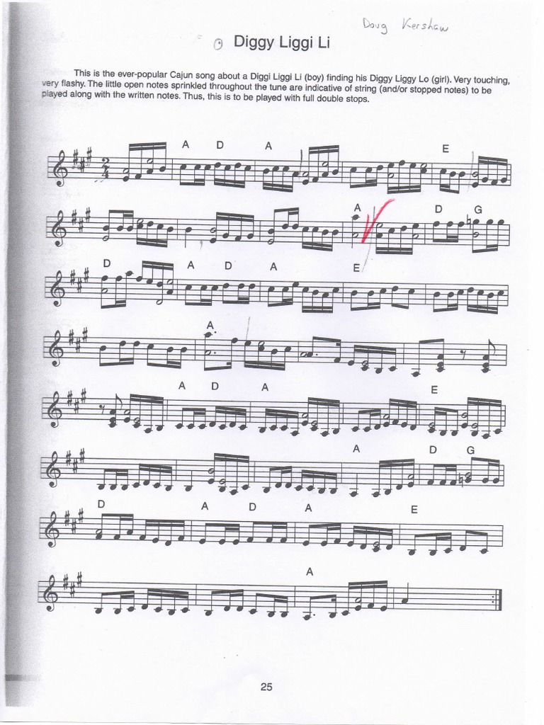 Cajún Song: Diggy Liggi Li Guide | PDF