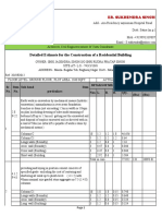 Detailed Estimate For The Construction of A Residential Building