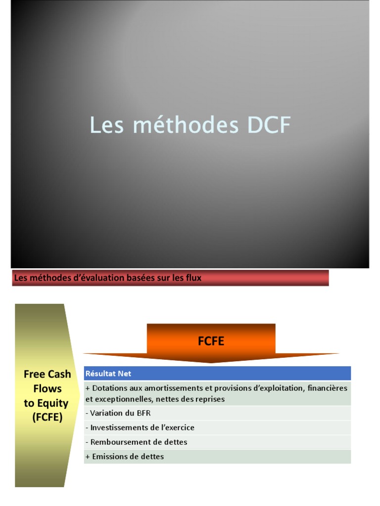 Méthodes DCF et FCFE en évaluation | PDF | Action (Finance) | Investir