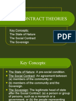 Social Contract Theories: Key Concepts: The State of Nature The Social Contract The Sovereign