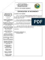 Certification of Incumbency: Sebastian M. Bermudez, JR