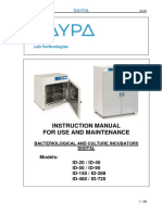 Instruction Manual For Use and Maintenance: Models: ID-20 / ID-40 ID-50 / ID-90 ID-150 / ID-288 ID-480 / ID-720