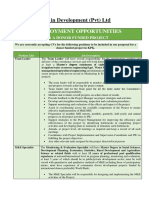 Employment Opportunities: Associates in Development (PVT) LTD