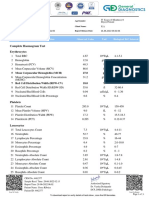 Complete Haemogram Test Erythrocytes: No. Investigation Observed Value Unit Biological Ref. Interval