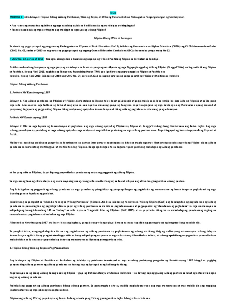 FilDis REVIEWER | PDF