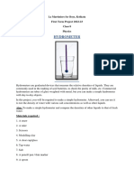 Hydrometer: La Martiniere For Boys, Kolkata First Term Project 2022-23 Class 8 Physics