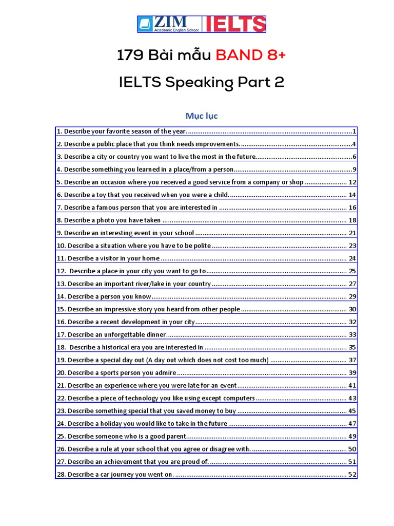 Tong Hop 179 Bai Mau Ielts Speaking | PDF | Stuffed Toys